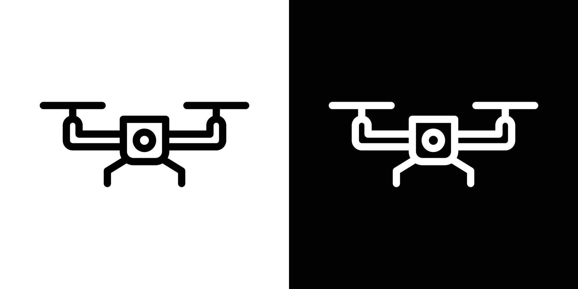 Drone icons set in stroke line style vector