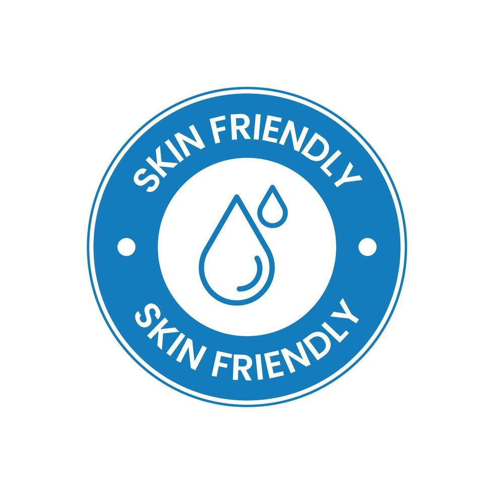 Blue Skin Friendly Seal Safe Products for All Skin Types vector