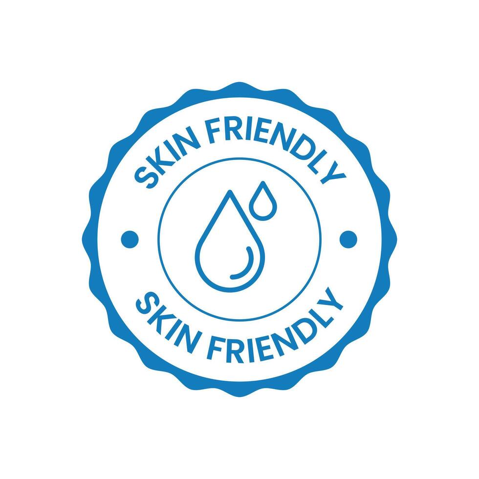 Wavy Skin Friendly Icon Gentle Skincare Assurance Seal vector