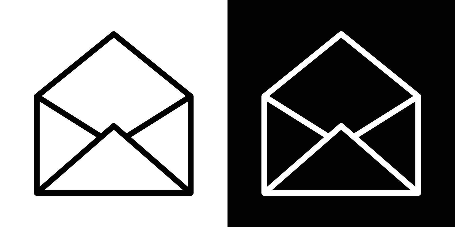 Envelope icons set in stroke line style vector