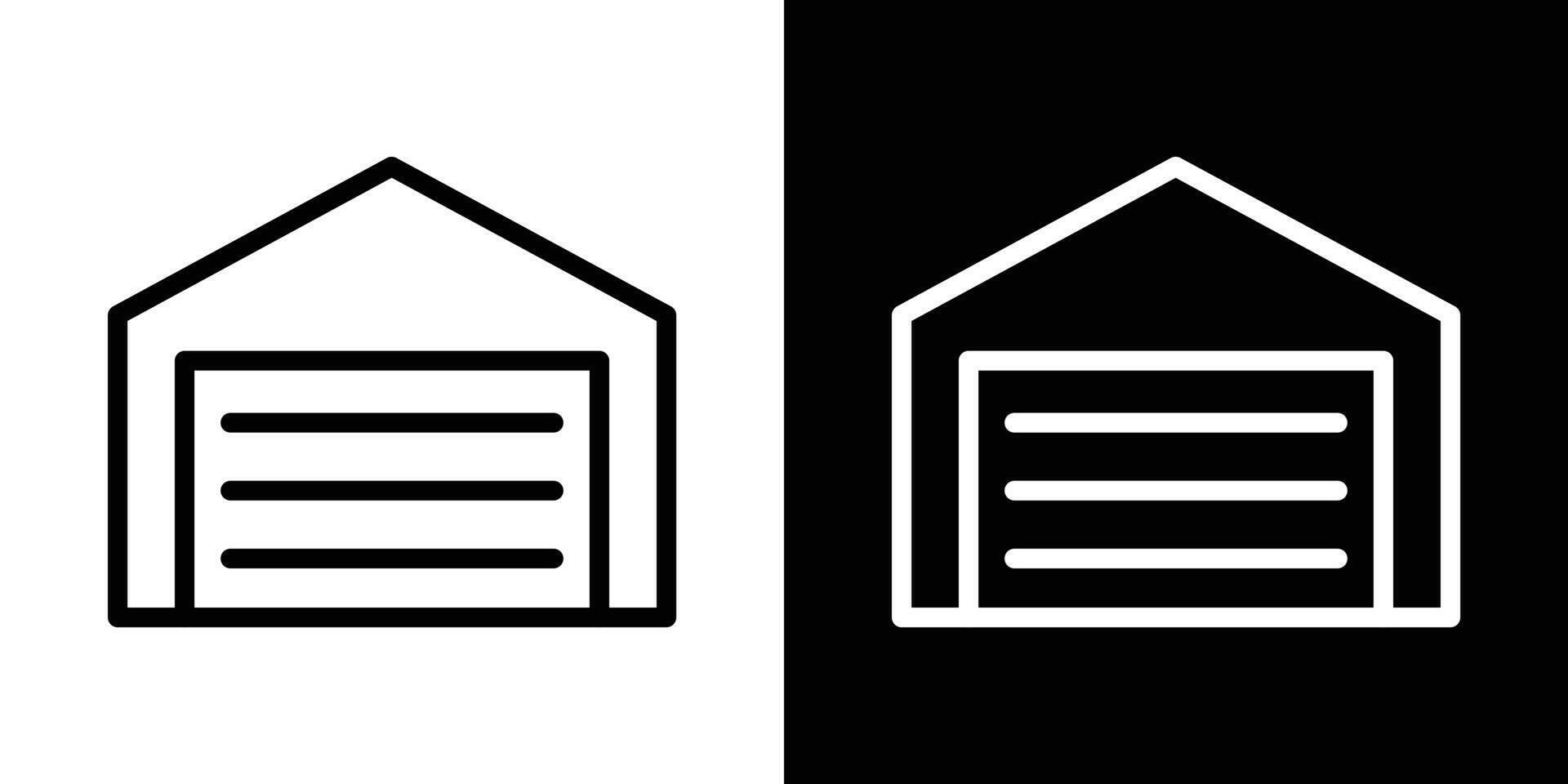 Garage icons set in stroke line style vector