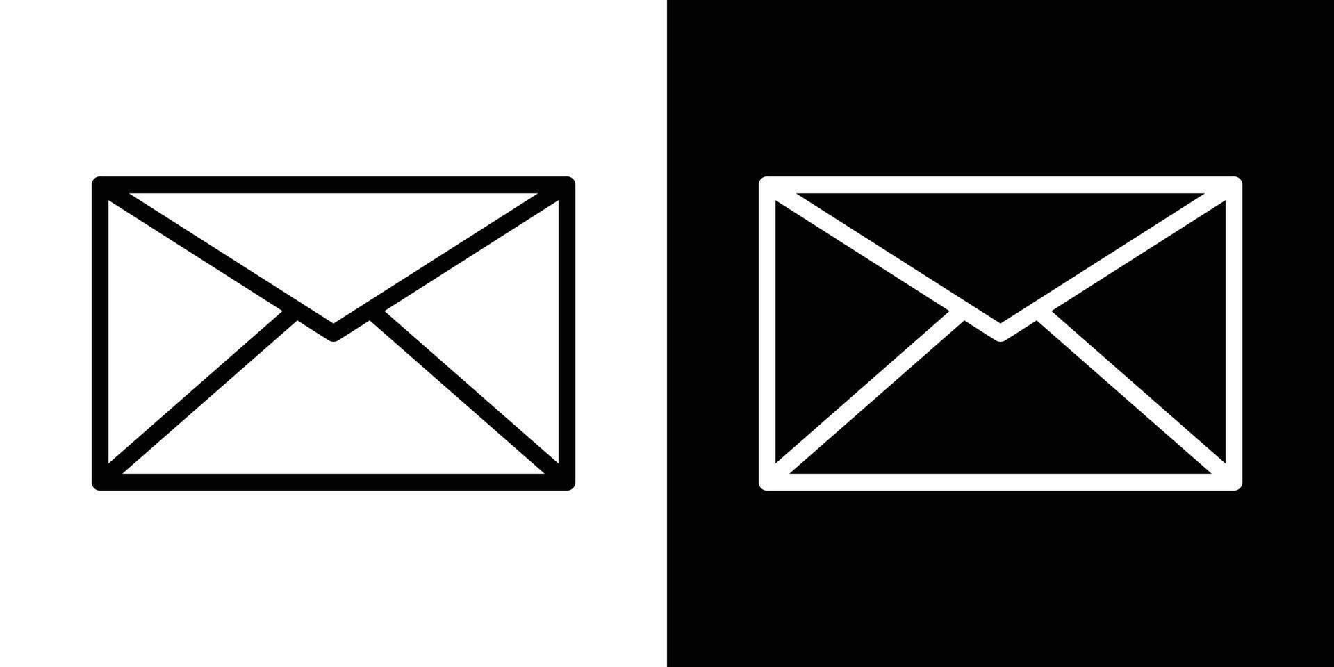 Mail icons set in stroke line style vector