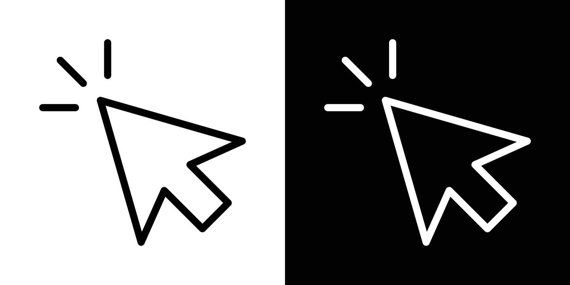 Mouse pointer icons set in stroke line style vector