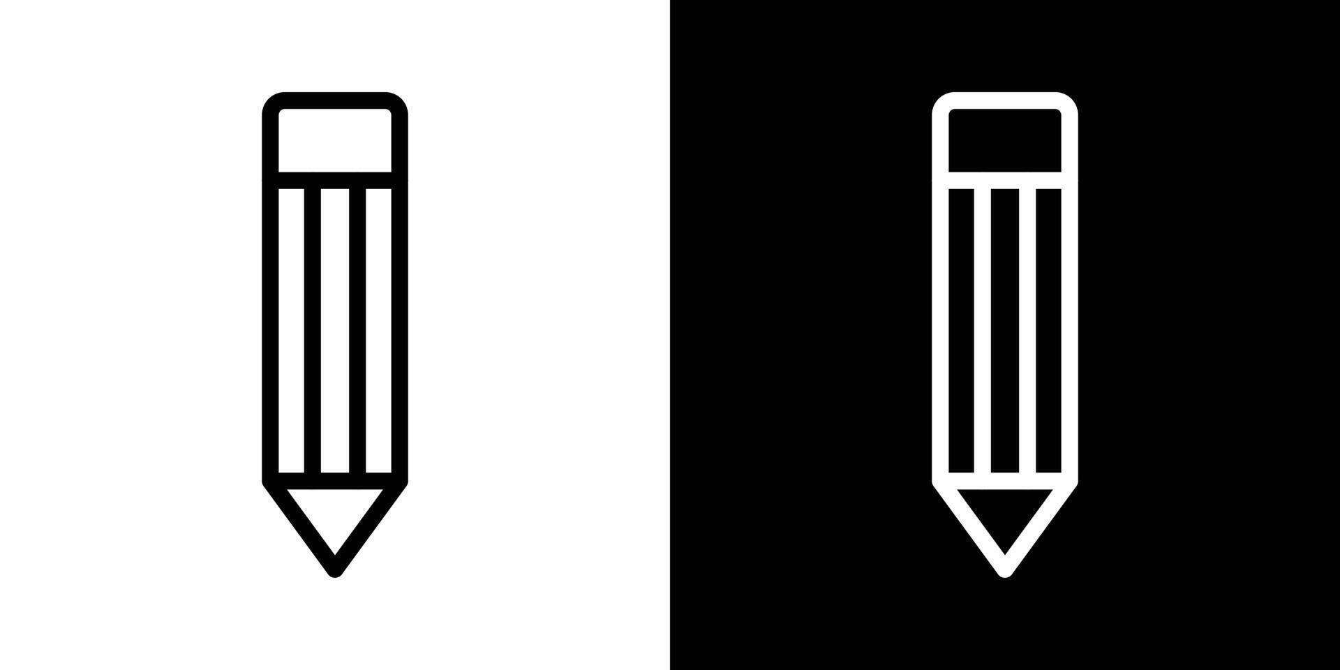 Pencil icons set in stroke line style vector