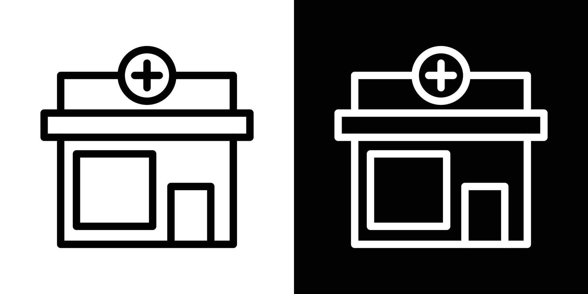 Pharmacy icons set in stroke line style vector