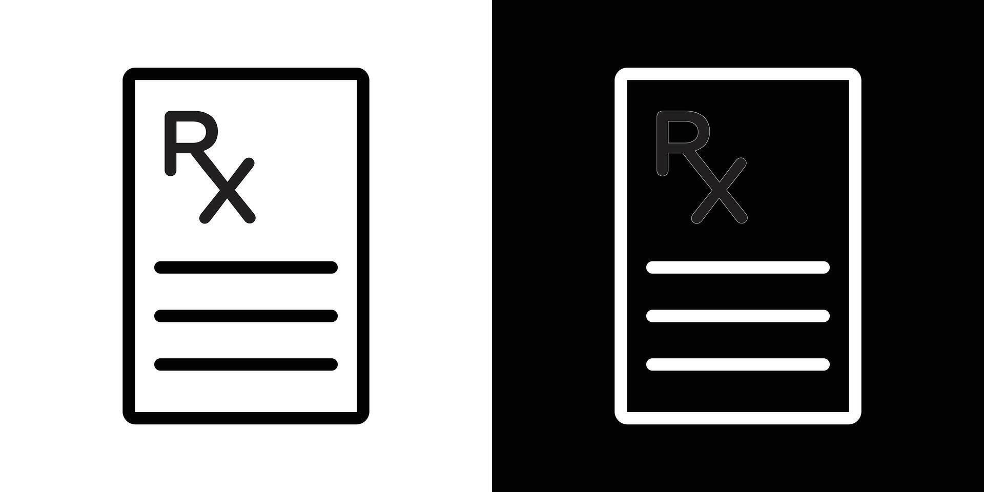 Prescription icons set in stroke line style vector