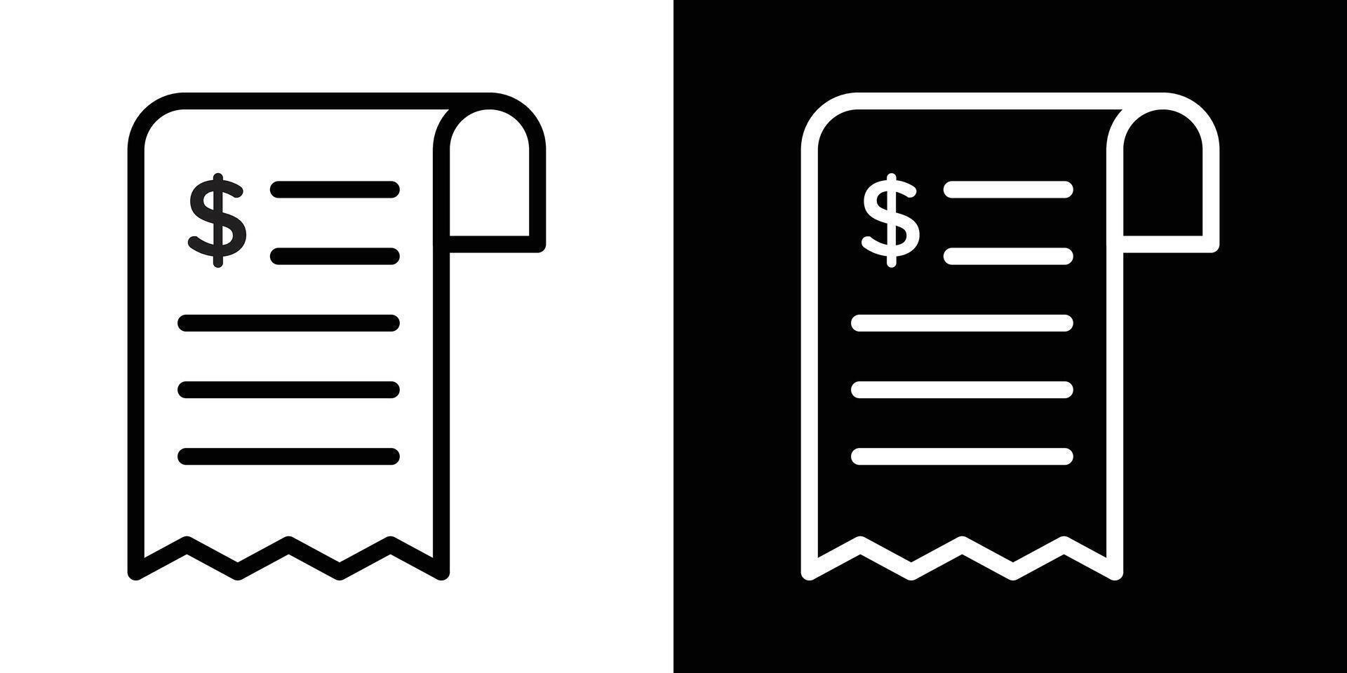Receipt icons set in stroke line style vector