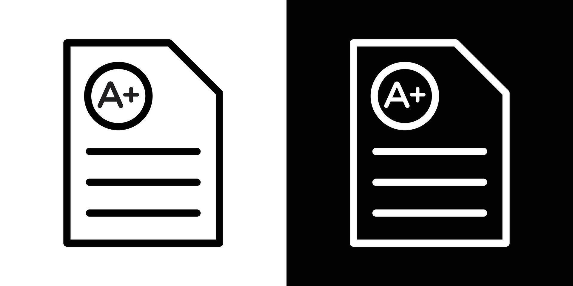 Report card icons set in stroke line style vector