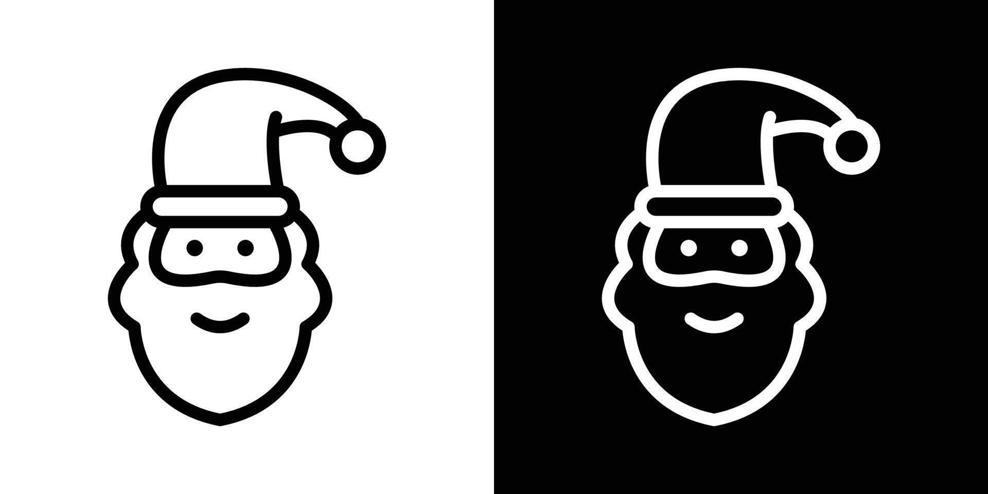 Santa Claus icons set in stroke line style vector
