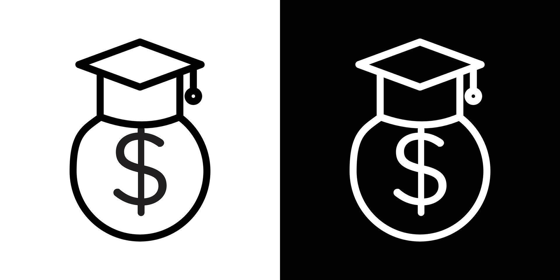 Scholarship icons set in stroke line style vector