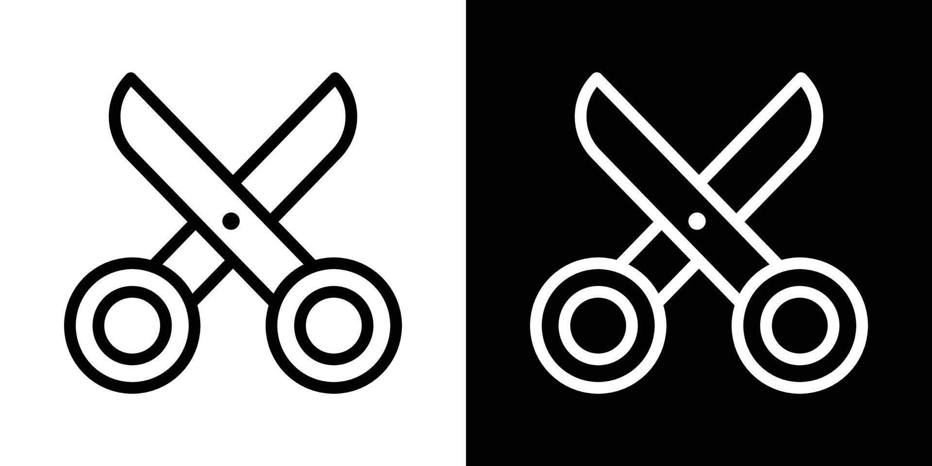 Scissors icons set in stroke line style vector