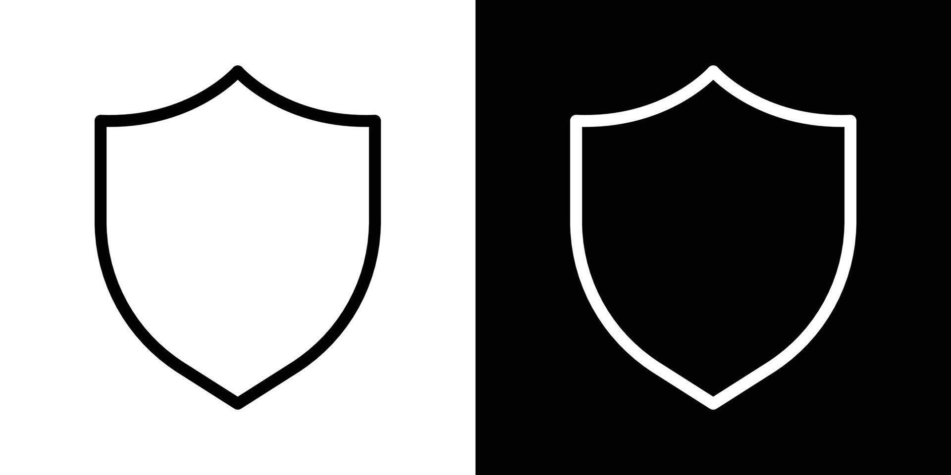 Shield icons set in stroke line style vector