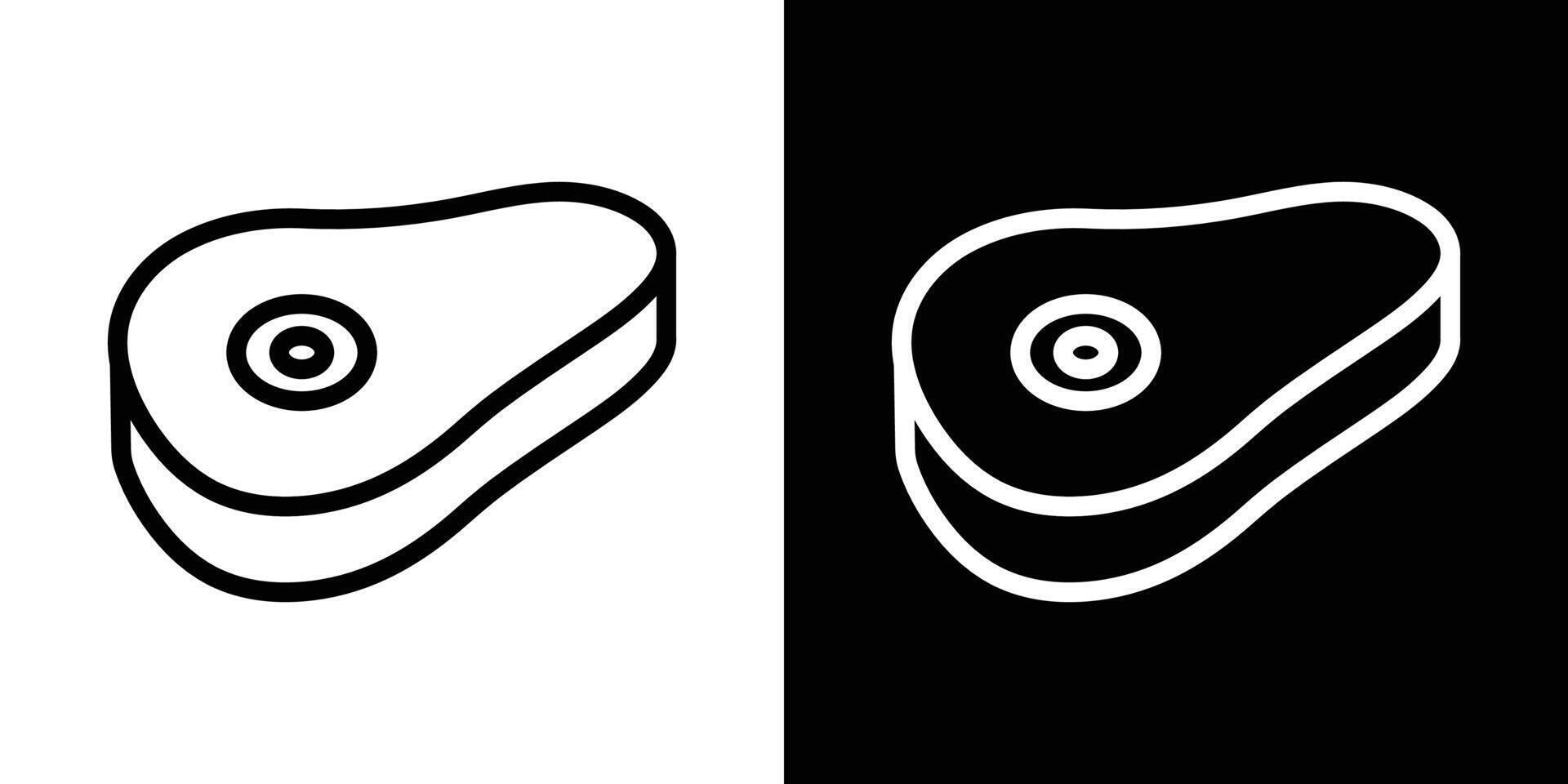 Steak icons set in stroke line style vector