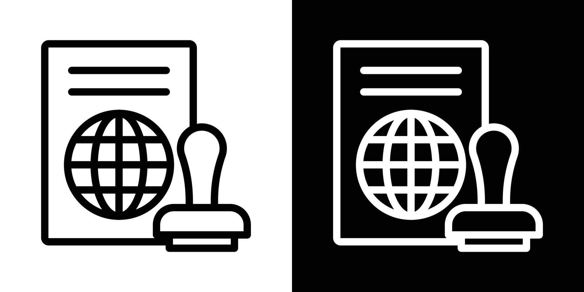 Visa icons set in stroke line style vector