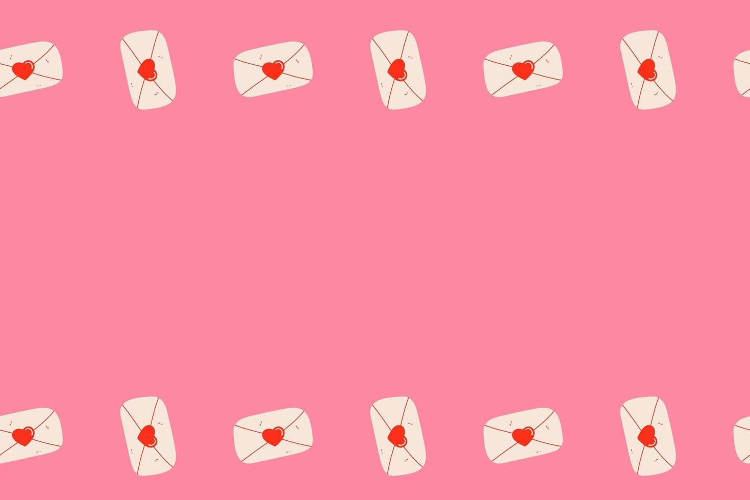 Cute retro pink love letters seamless border. Perfect for Valentine's Day designs, template, romantic themed products. Ideal for digital and print use. vector