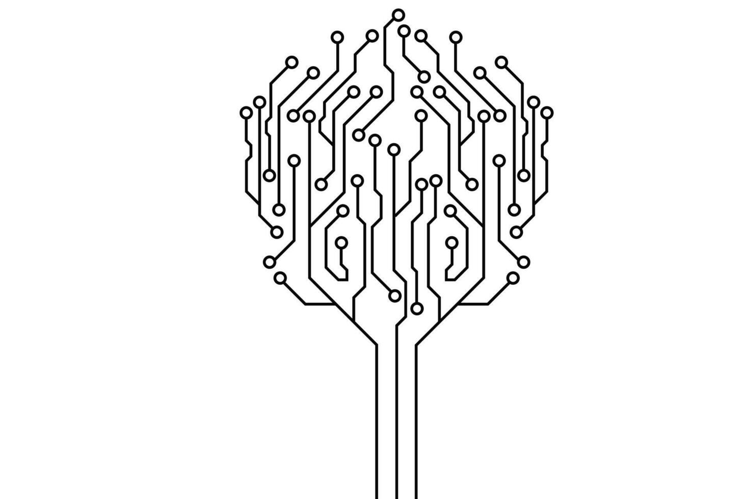 Circuit Board Tree Tech Icon vector