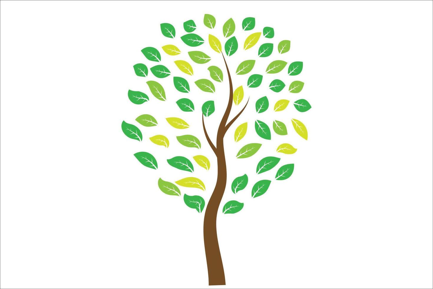 Simple tree with colorful leaves vector