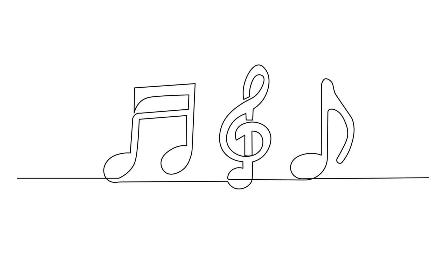 Music Note. Continuous Line Art of Melody, Sound, and Musical Symbol vector