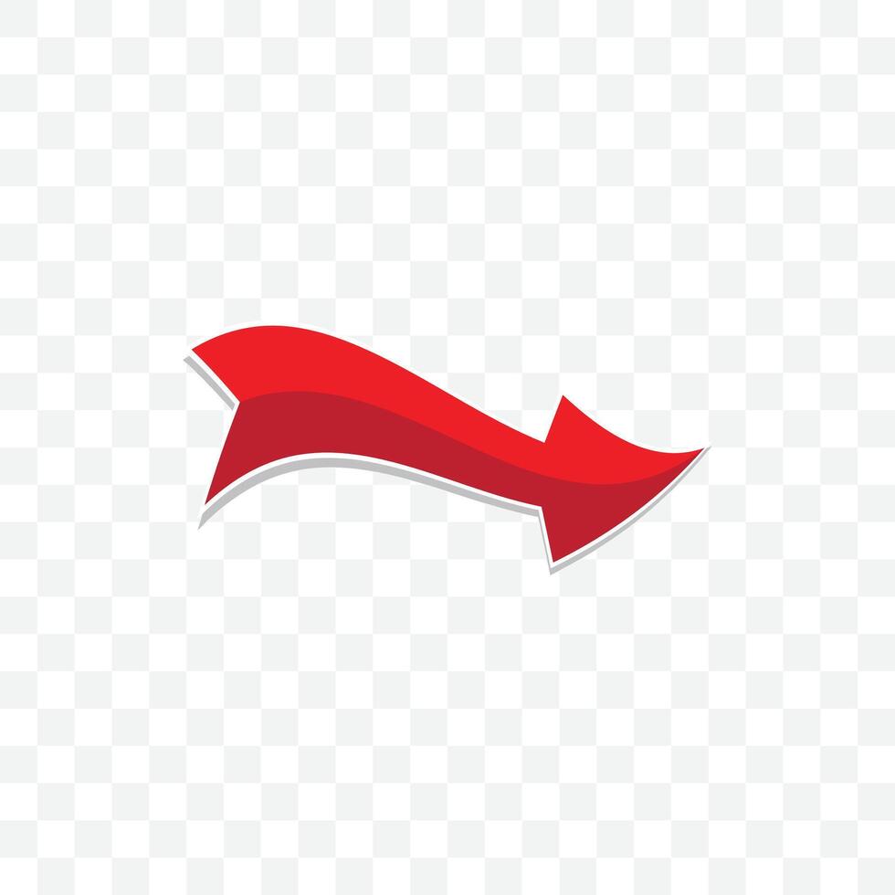 Curved Red Arrow Isolated on a background vector