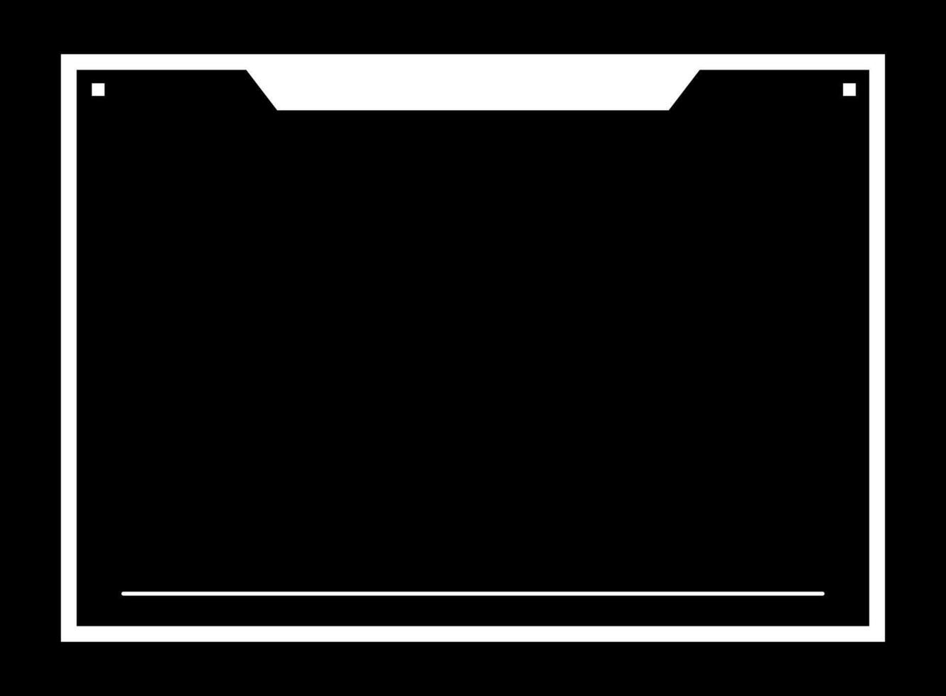 Square frame for social media player interface. Online stream futuristic technology style. vector