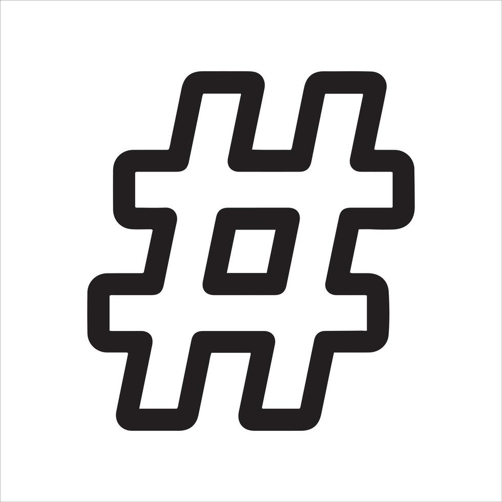 black hashtag symbol on a clean white background vector