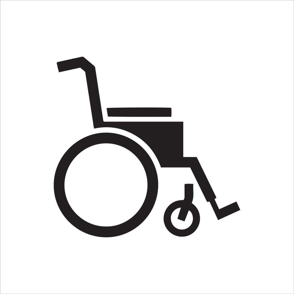 Simple black silhouette of a wheelchair on a white background vector