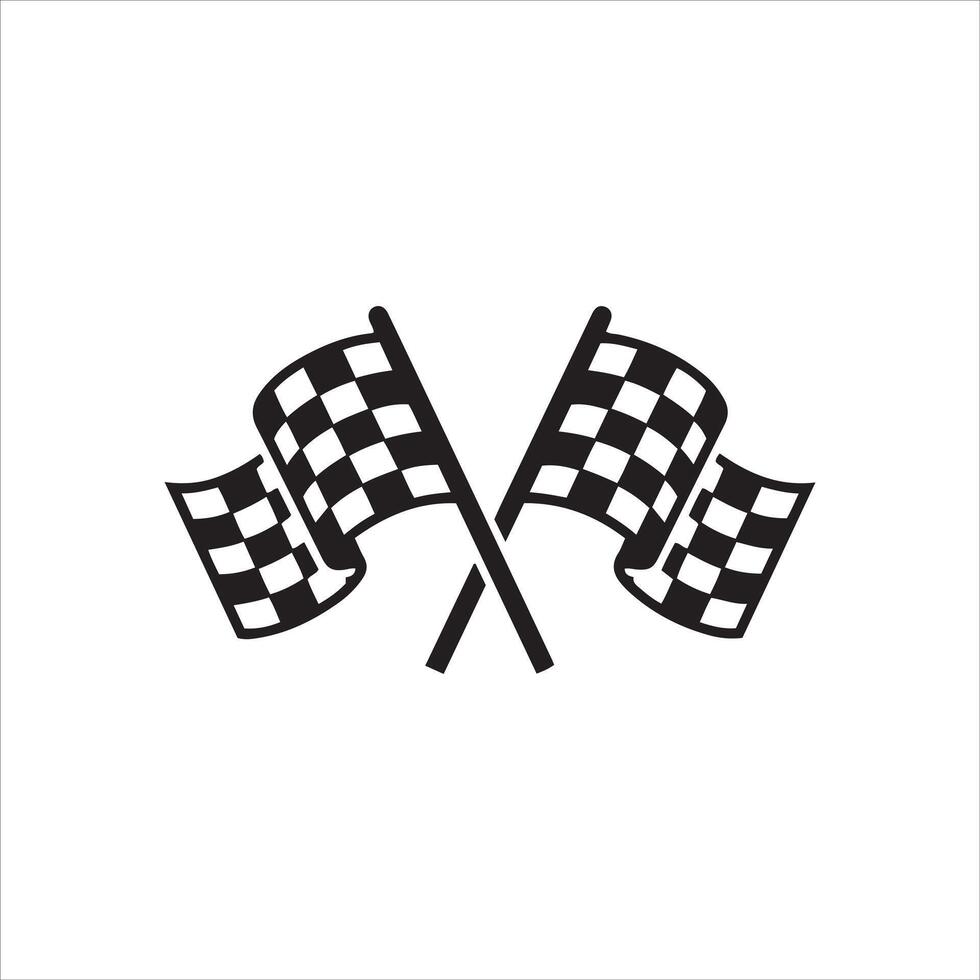 crossed checkered flags signaling the start or end of a race vector