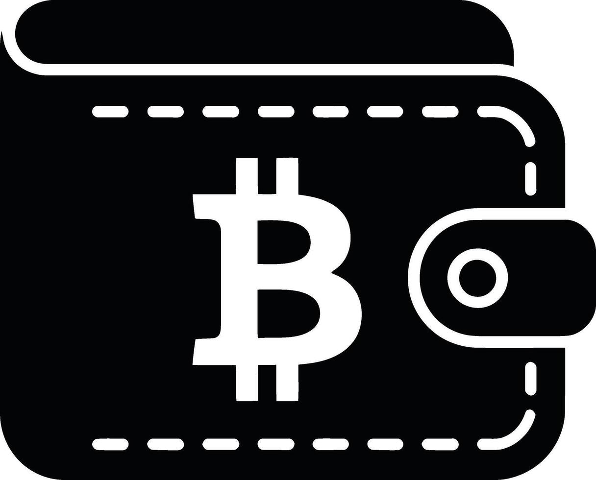 Cryptocurrency Wallet Icon with Bitcoin Symbol vector
