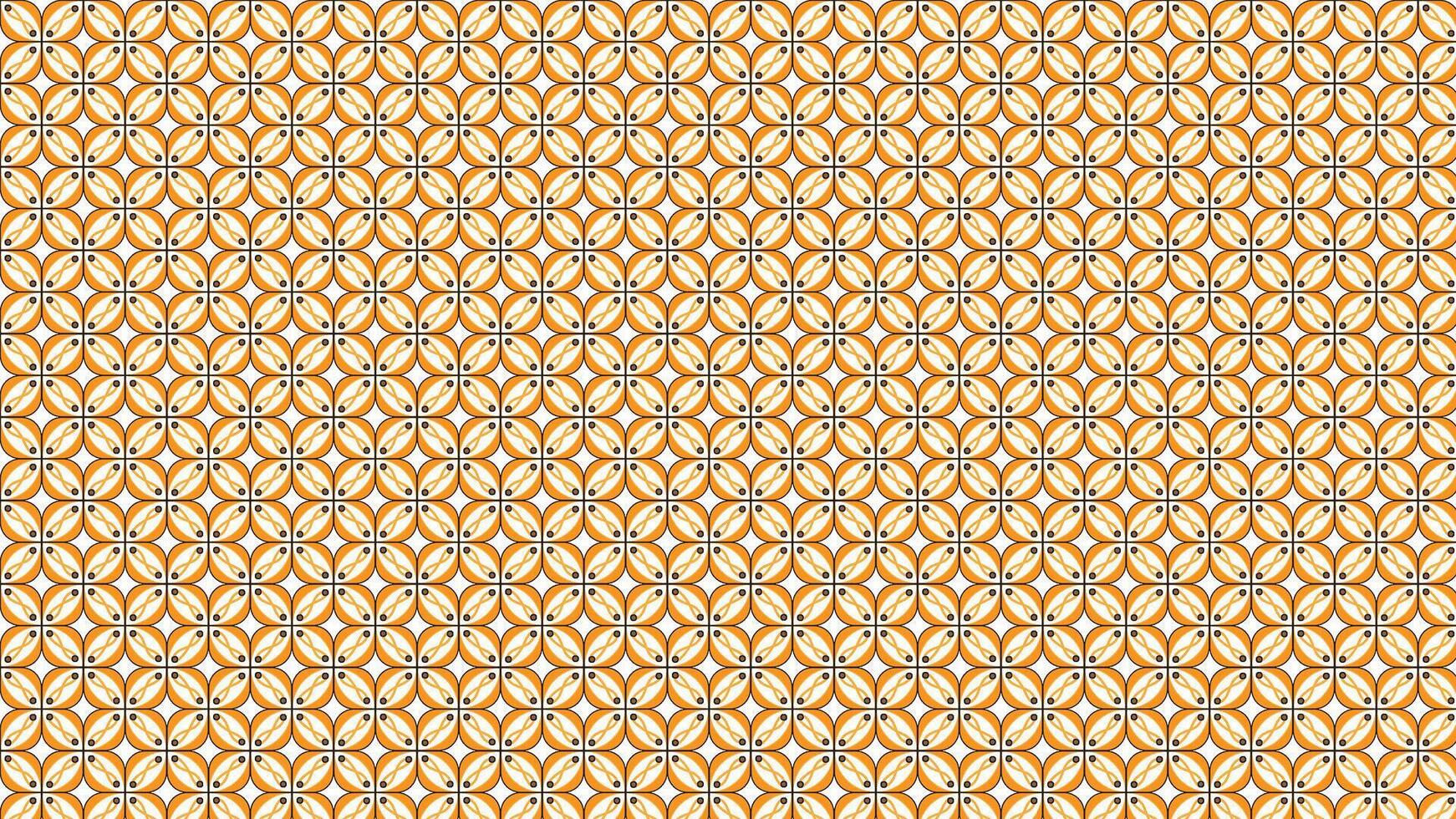 Geometric Pattern With Orange and Cream Repeating Circles and Lines vector