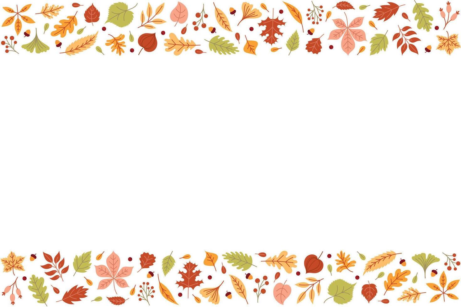 Horizontal frame with autumn leaves vector