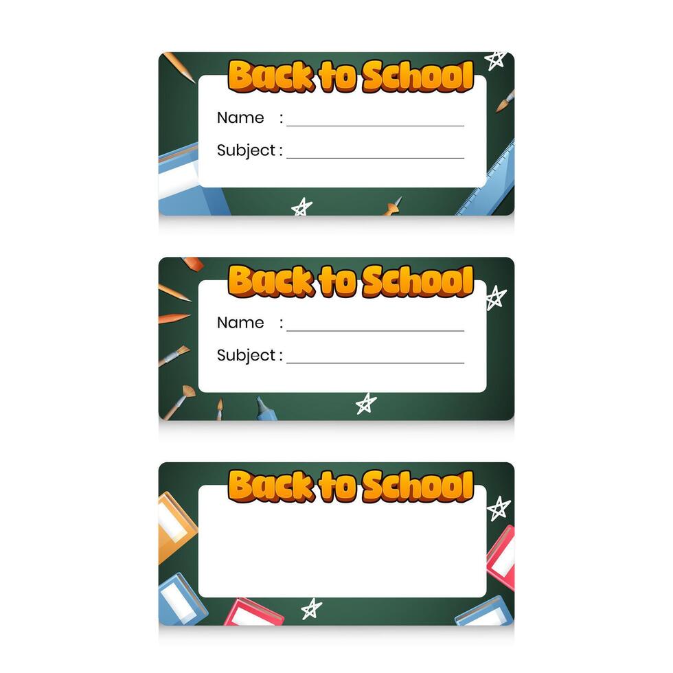 Printable back to school Name Tag Labels for Kids vector
