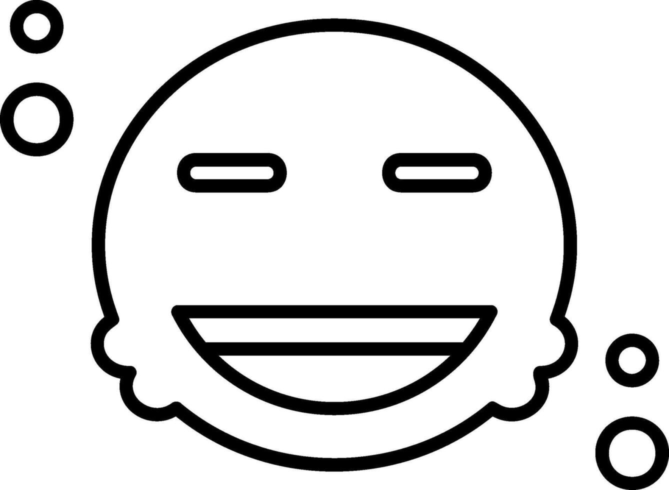 Smiling Face Outline Style Icon vector