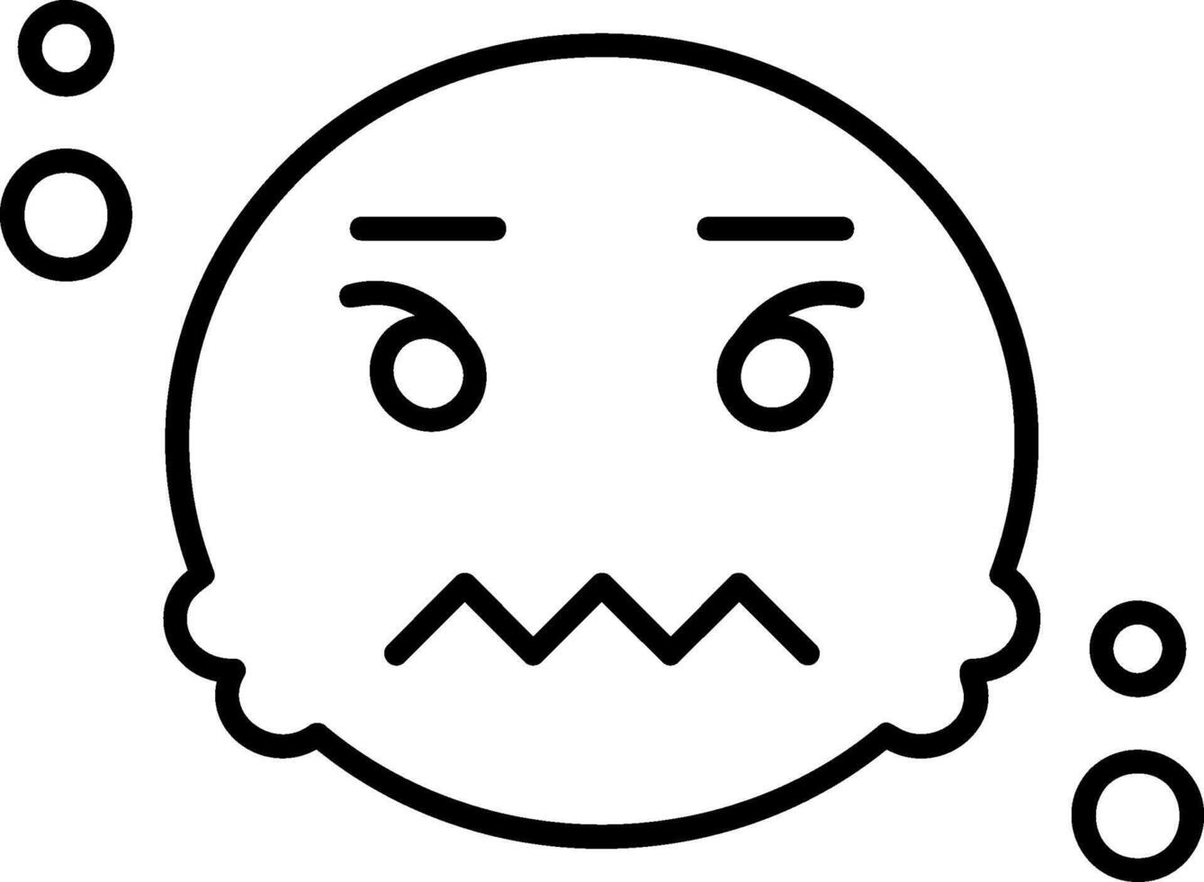 Anger Outline Style Icon vector