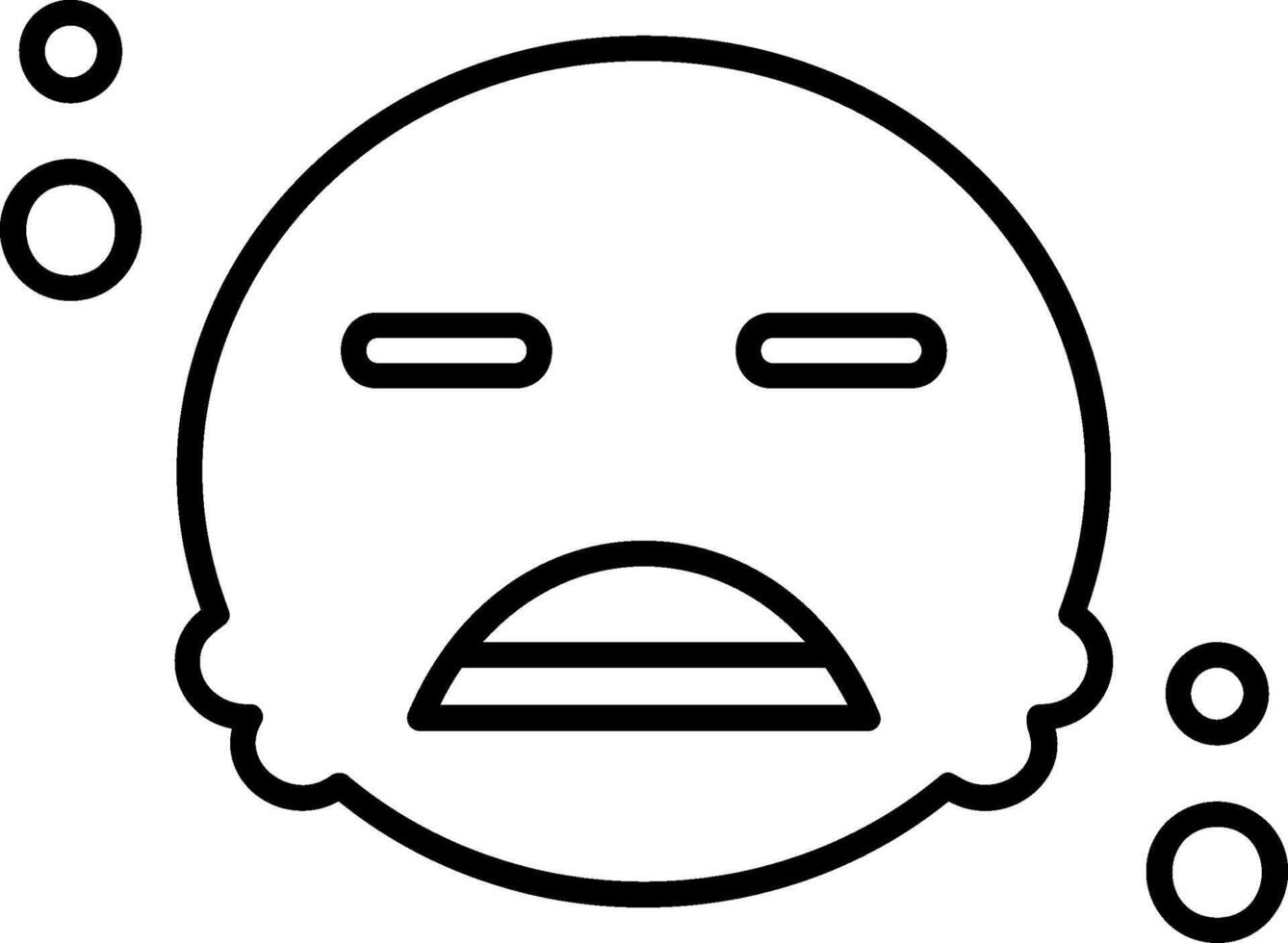 Angry Face Outline Style Icon vector