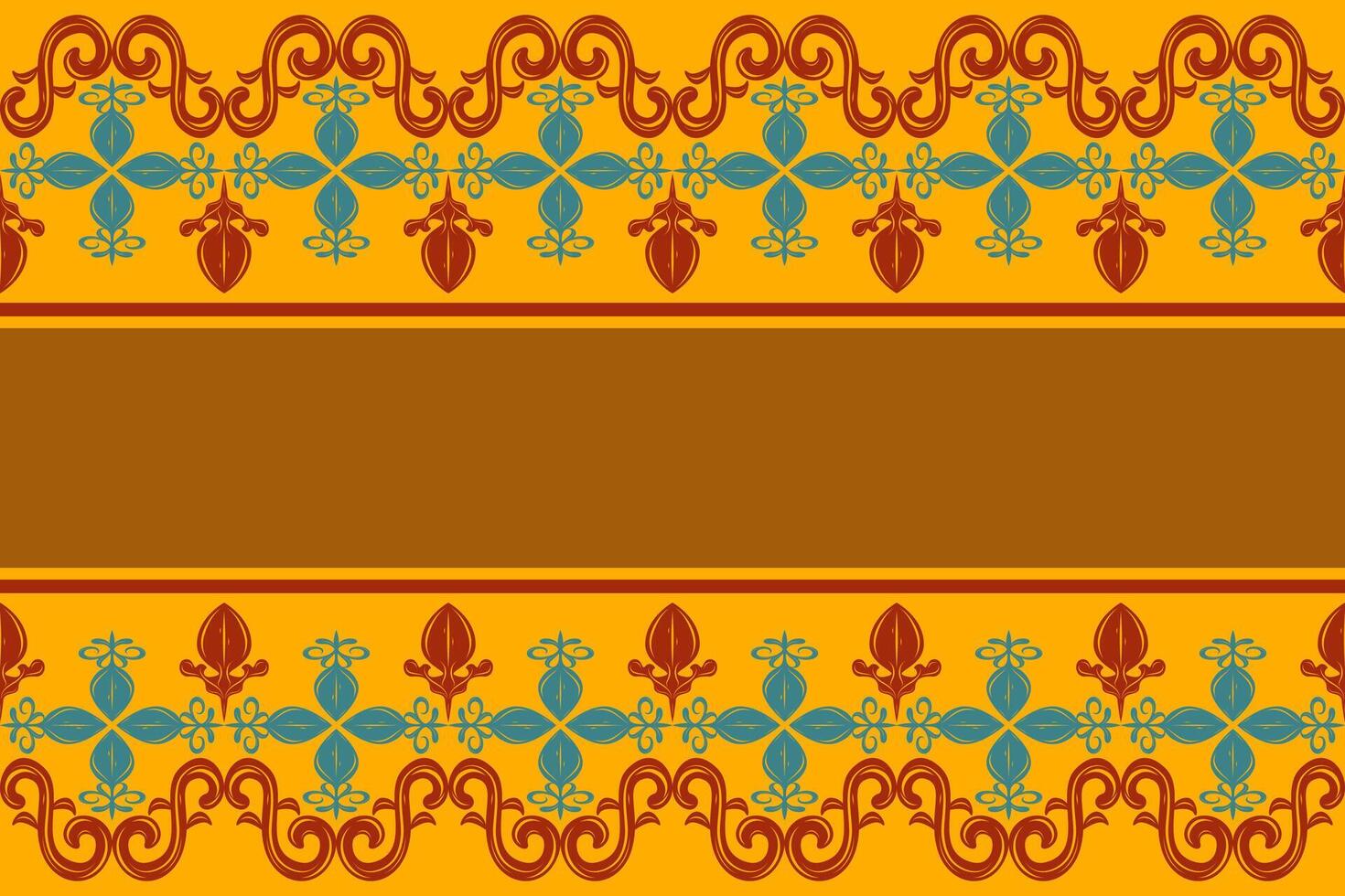 Ancient Greek Frame Italian Fresco Inspired with Luxury Ornament Florals Border with Brown Red Blue on Yellow Background. CIVILIZATION Art Pattern Bohemian Baroque Mandala Style for Textiles Fabrics vector