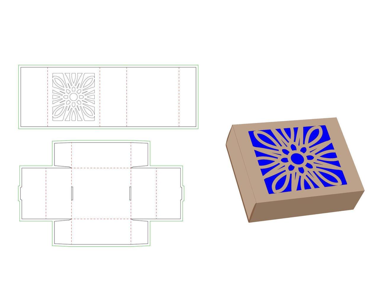 Display Soap Box Dieline Template in Mandala Laser Cut vector