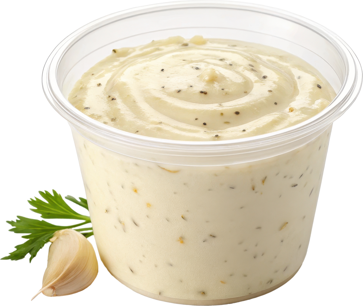 Garlic sauce in a container png