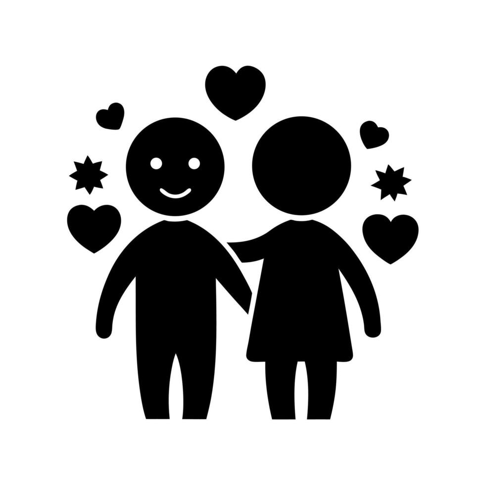 Friendship Day Theme Silhouette vector
