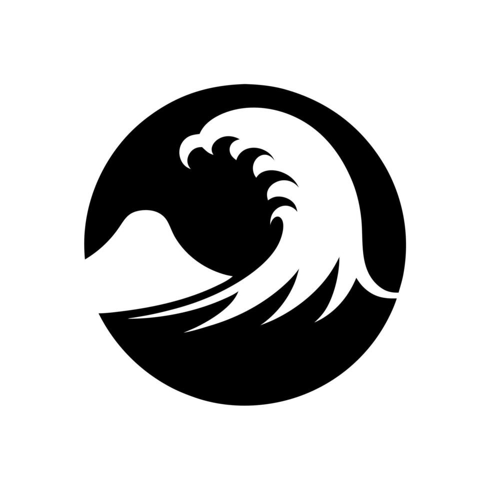 Japanese Wave Silhouette Design vector