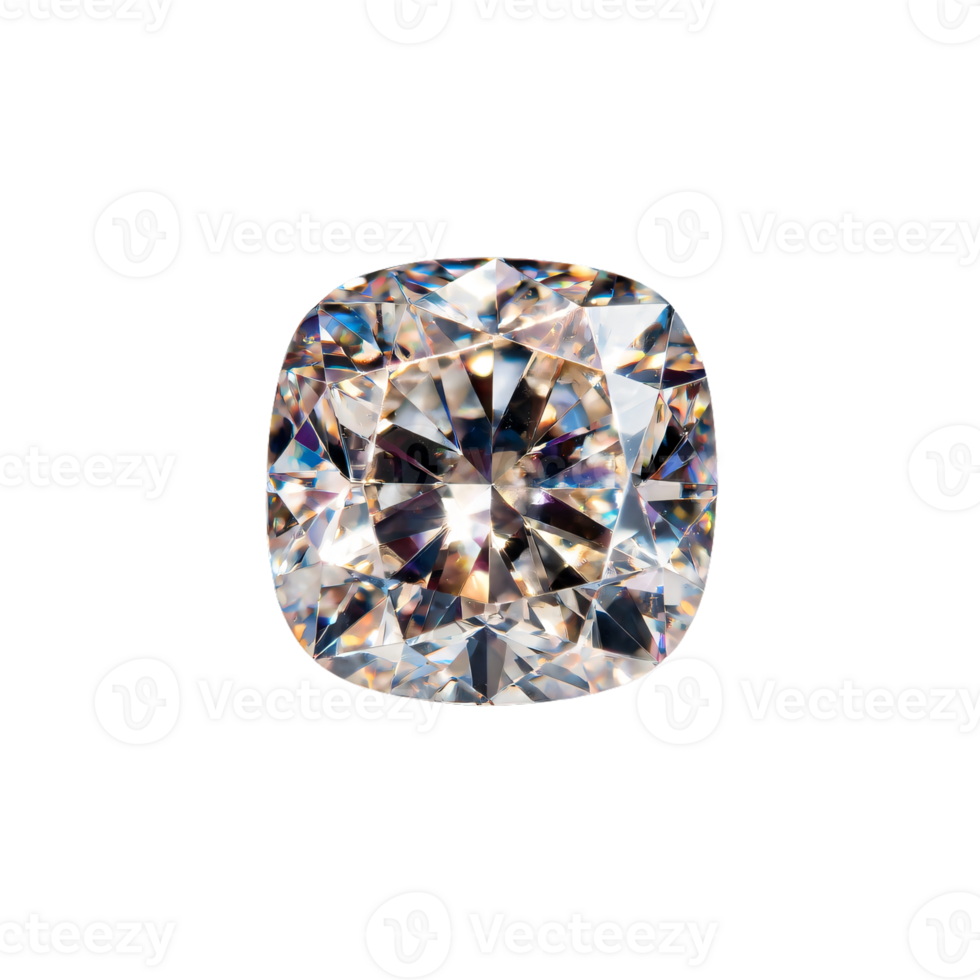 Sparkling Brilliant-Cut Diamond with Multicolored Reflections and Light png