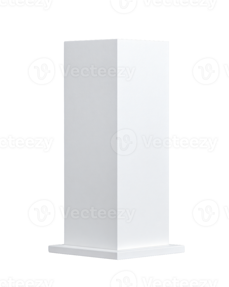 Simple White Pedestal for Displays in Minimalist Photography Setup png