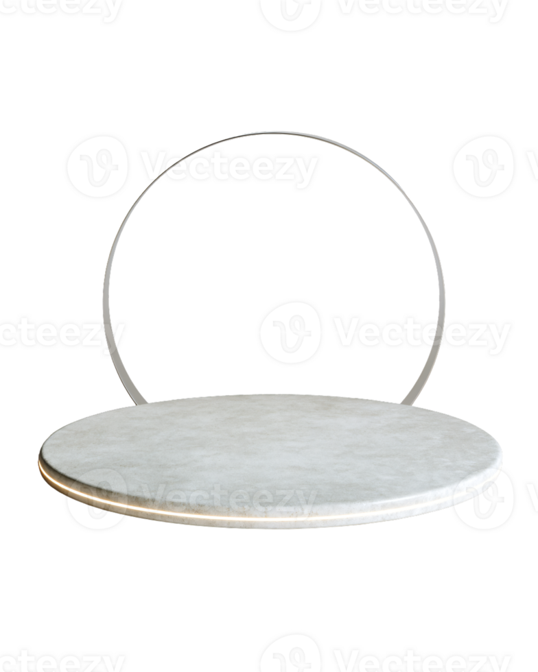 Stylish Minimalist Marble Table with Circular Metal Frame Design png