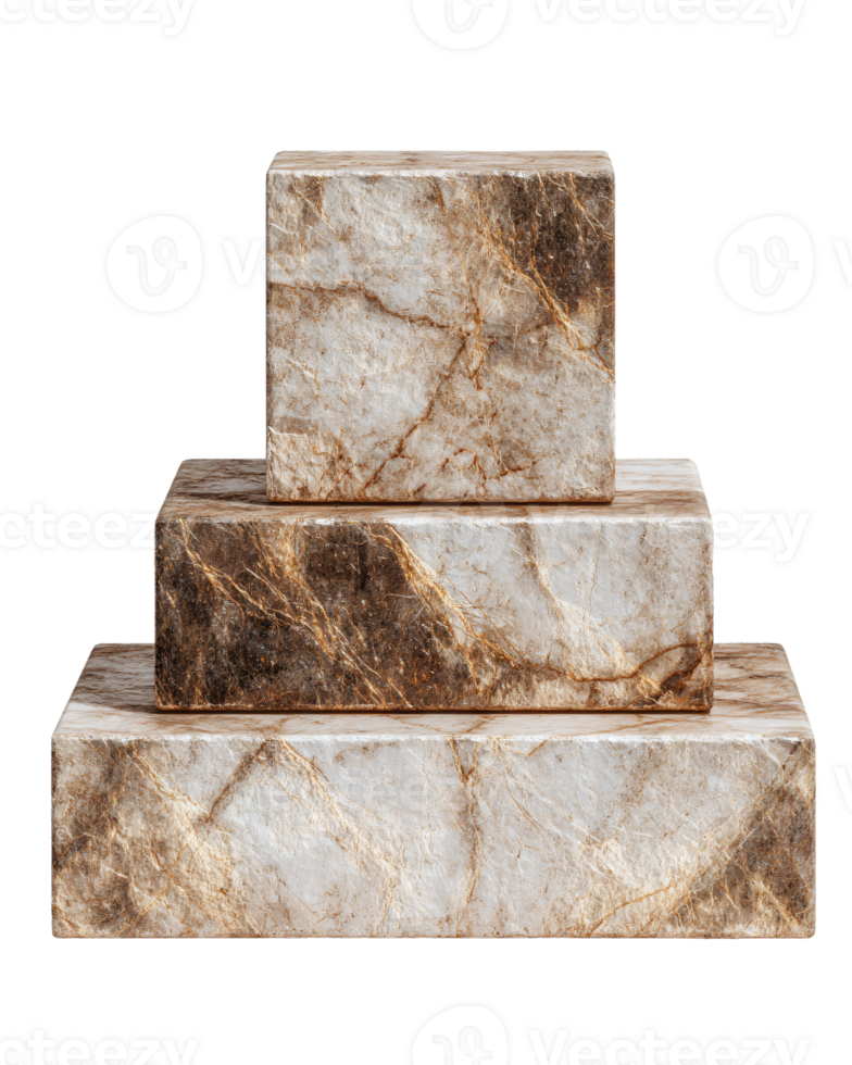 Elegant Stacked Marble Blocks with Unique Veining and Texture png