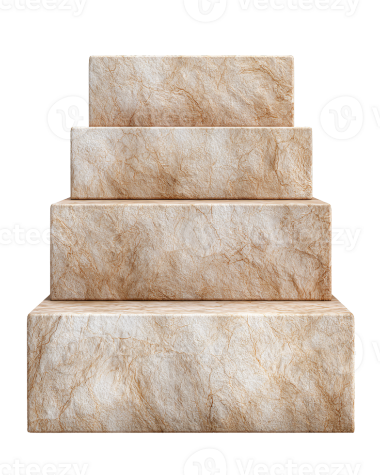 Brown Textured Stone Steps with a Natural Aged Appearance png