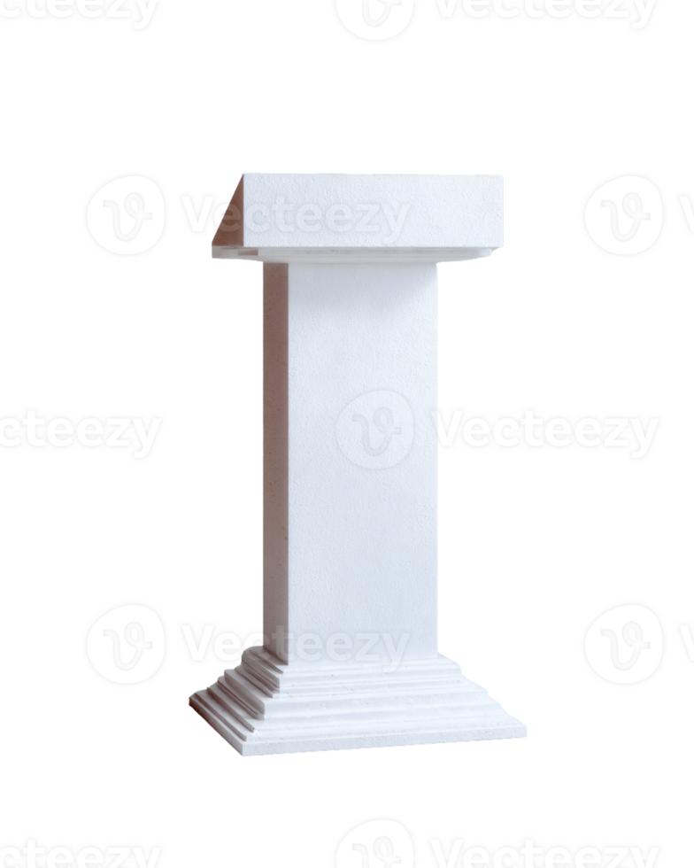 White Pedestal for Displaying Art or Decorative Objects in Studio png