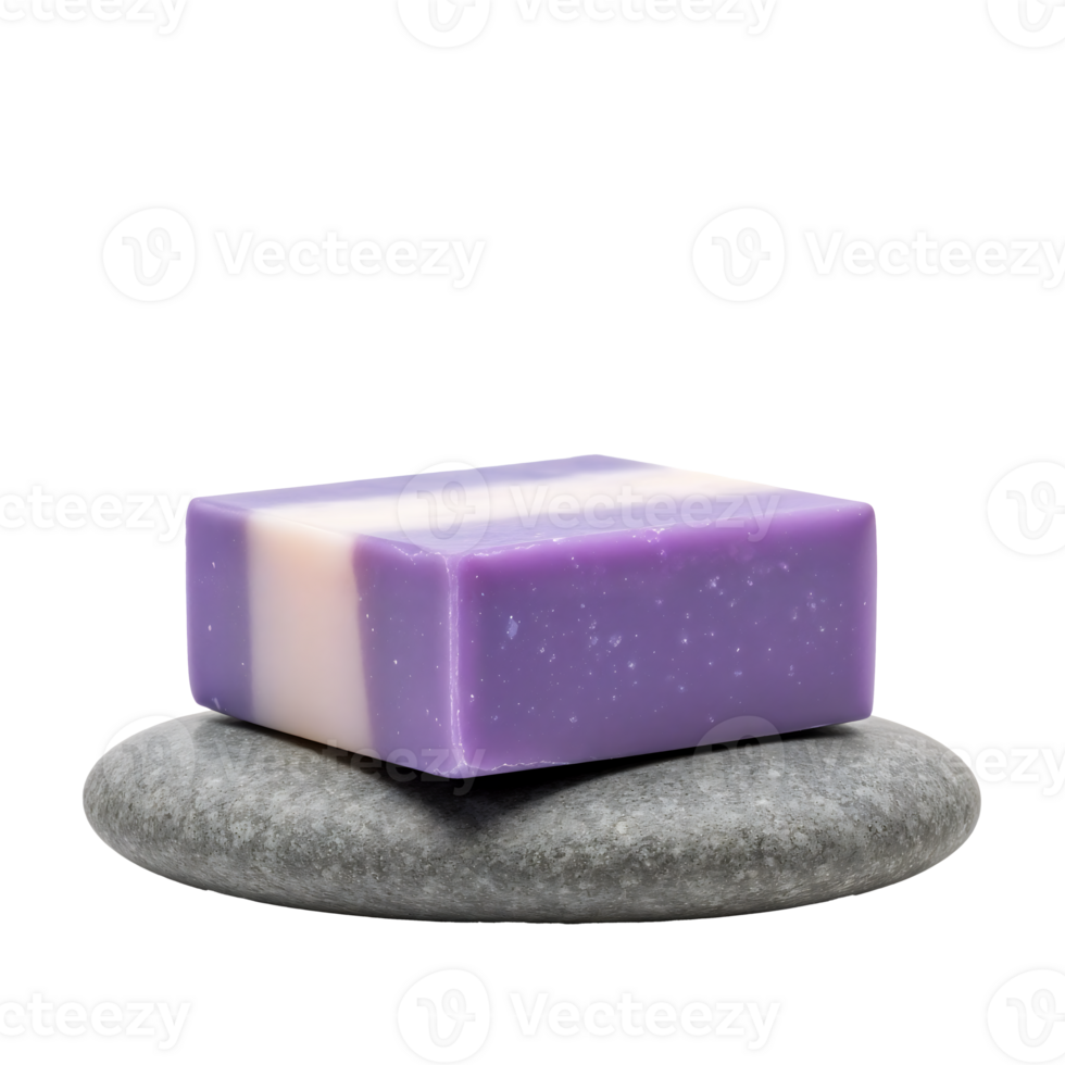 Lavender Soap on Grey Stone png