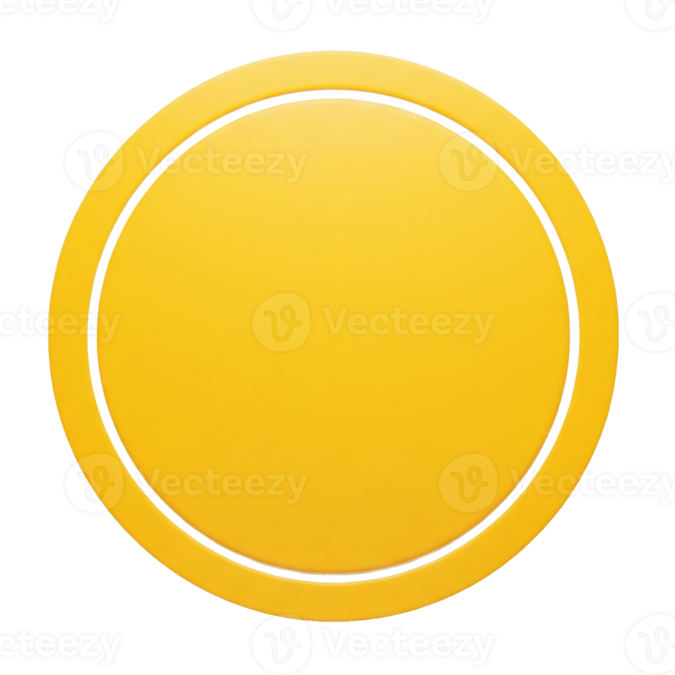 Circular Yellow Graphic Design With Double Border Isolated On Transparent Background png