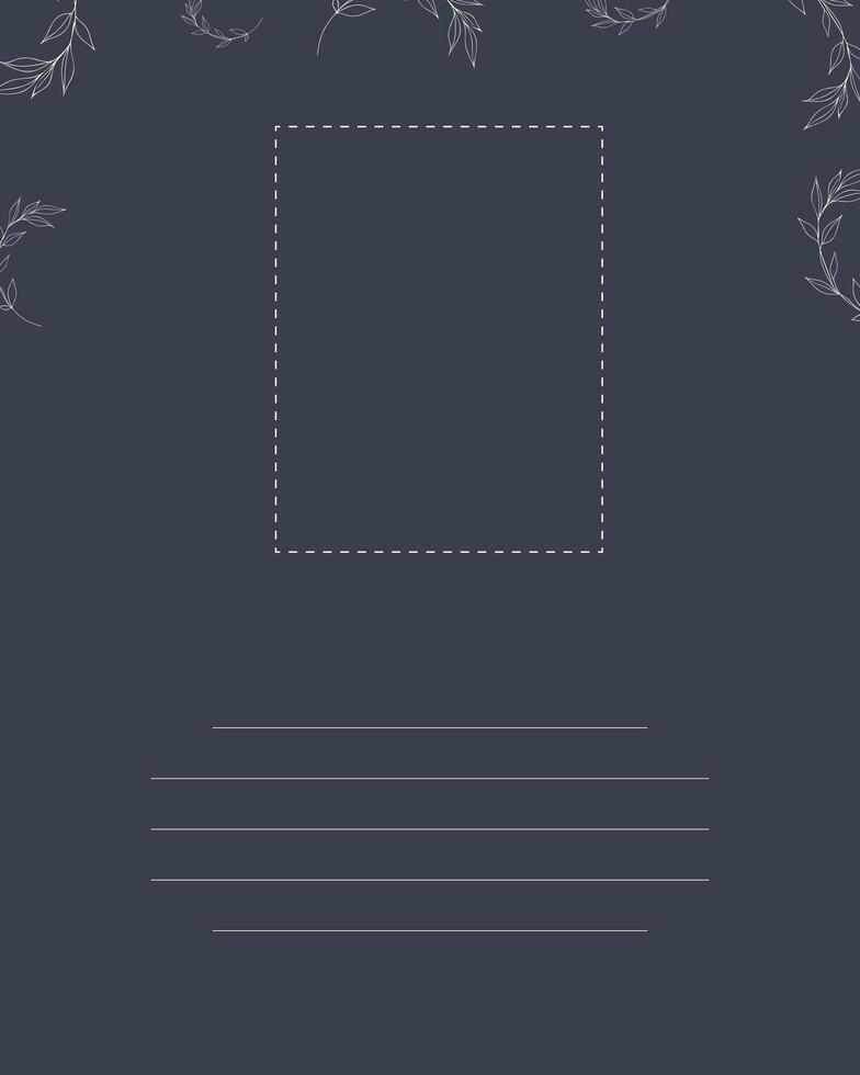 Flat Design Funeral Card. Blank Digital Obituary Template vector