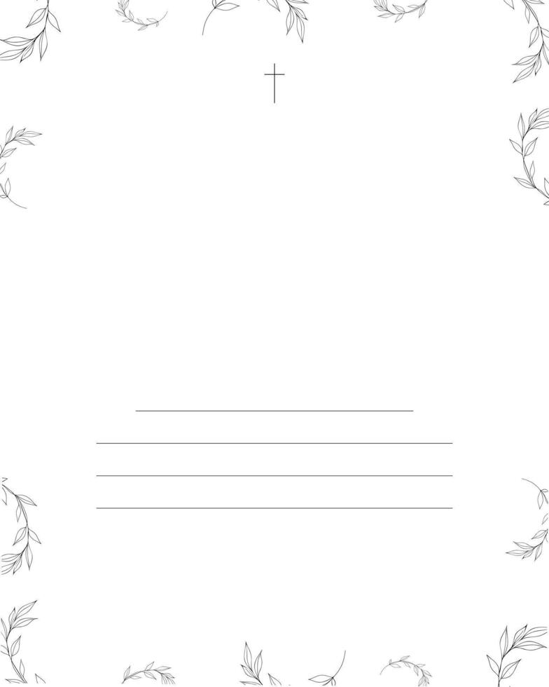 Graceful Memorial Service Invite. Clean Layout in Illustrator. vector