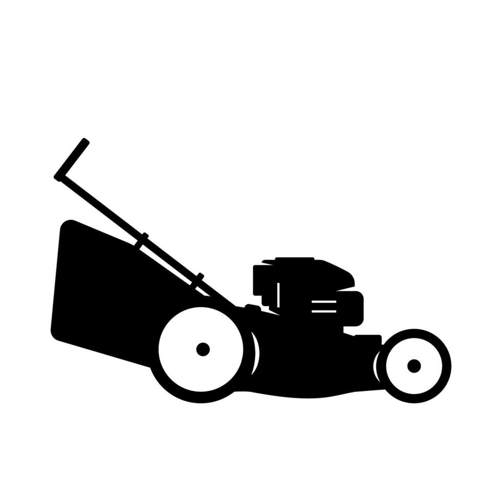 Lawnmower Icon - Illustration Black Silhouette Design Logo vector